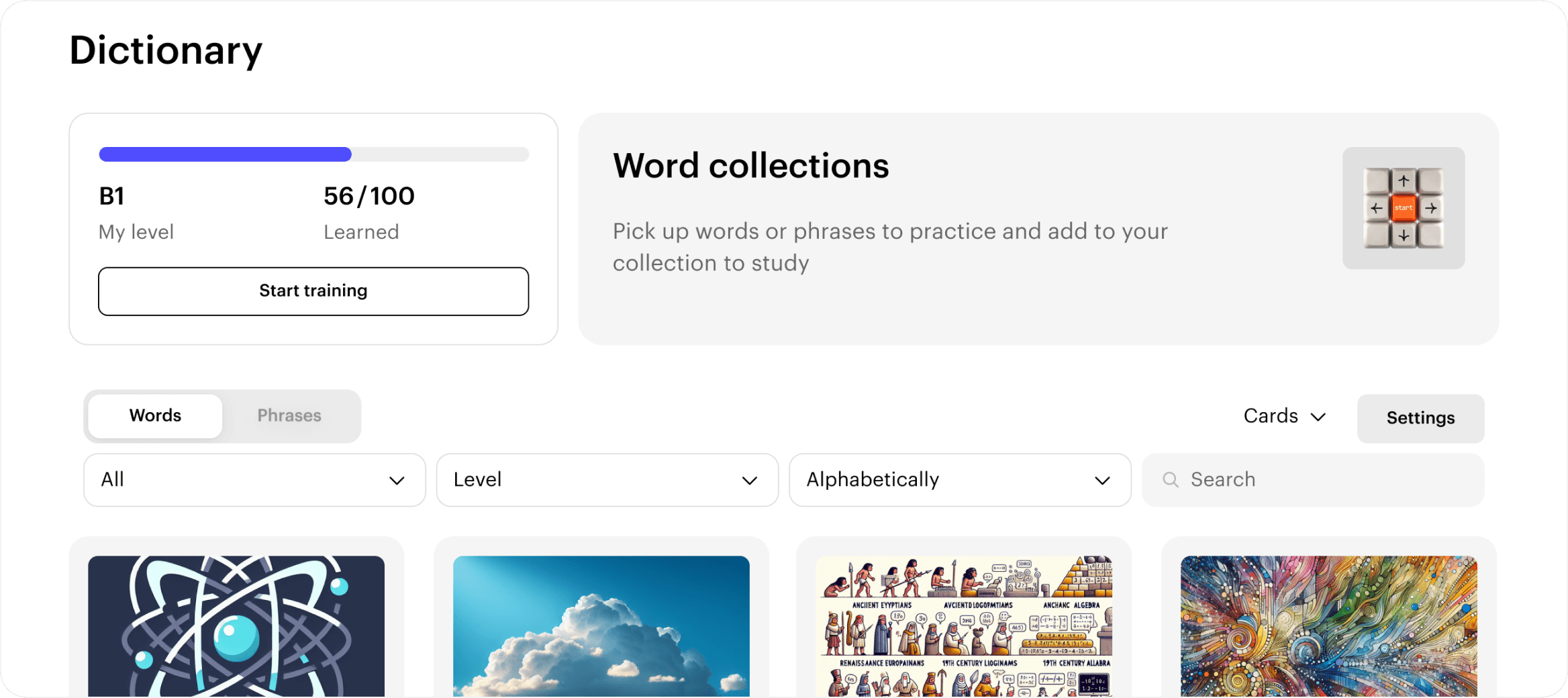 Dictionary page after